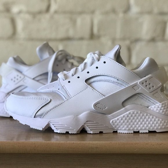 Nike Air Huarache Triple White Womens 11/ Mens 9.5 Sneakers Shoes Pure P… - Picture 7 of 10